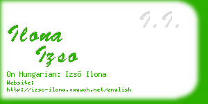 ilona izso business card